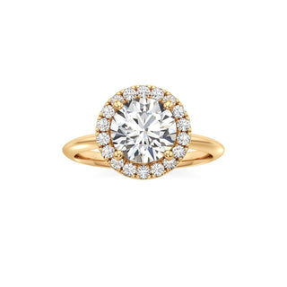 Knife Edge Plain Halo Radiant Engagement Ring