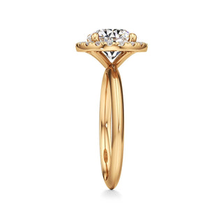 Knife Edge Plain Halo Radiant Engagement Ring