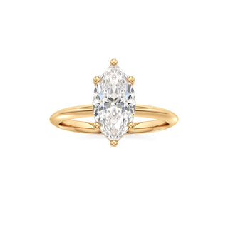 Knife Edge Plain Hidden Halo Round Engagement Ring