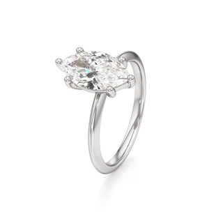 Knife Edge Plain Six Prong Pear Engagement Ring