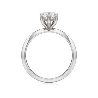 Knife Edge Plain Six Prong Pear Engagement Ring