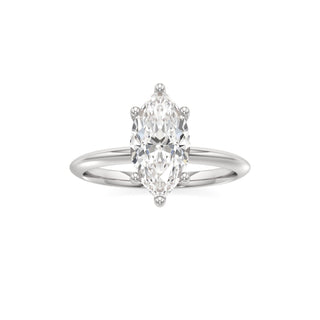 Knife Edge Plain Six Prong Pear Engagement Ring