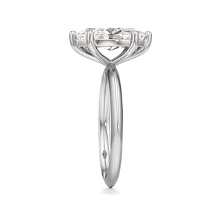 Knife Edge Plain Six Prong Pear Engagement Ring
