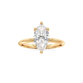 Knife Edge Plain Six Prong Pear Engagement Ring