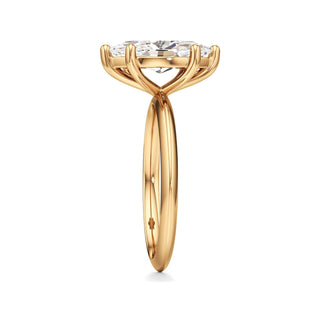 Knife Edge Plain Six Prong Pear Engagement Ring