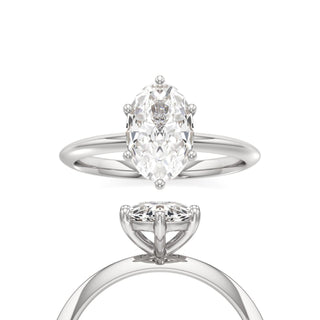 Knife Edge Plain Six Prong Oval Engagement Ring