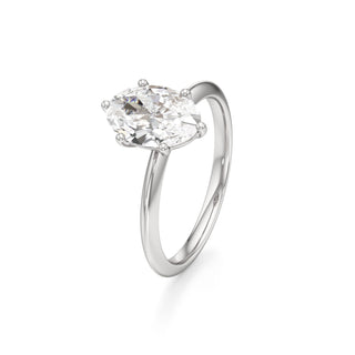 Knife Edge Plain Six Prong Pear Engagement Ring