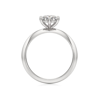 Knife Edge Plain Six Prong Pear Engagement Ring