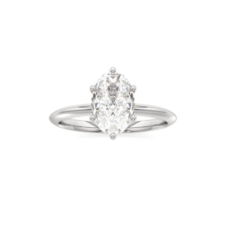Knife Edge Plain Six Prong Pear Engagement Ring