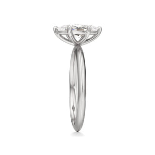 Knife Edge Plain Six Prong Pear Engagement Ring
