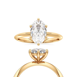 Knife Edge Plain Six Prong Oval Engagement Ring