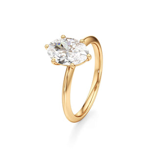 Knife Edge Plain Six Prong Pear Engagement Ring