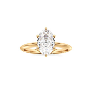 Knife Edge Plain Six Prong Pear Engagement Ring