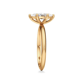 Knife Edge Plain Six Prong Pear Engagement Ring
