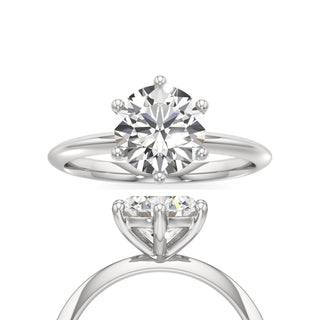 Knife Edge Plain Six Prong Princess Engagement Ring