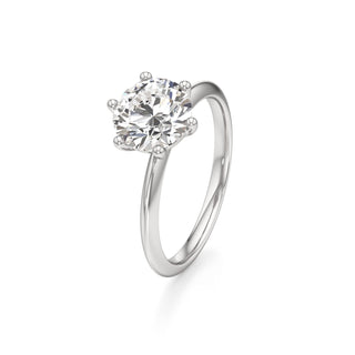 Knife Edge Plain Six Prong Pear Engagement Ring