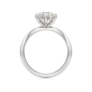 Knife Edge Plain Six Prong Pear Engagement Ring