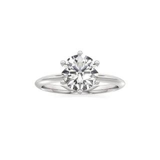 Knife Edge Plain Six Prong Pear Engagement Ring