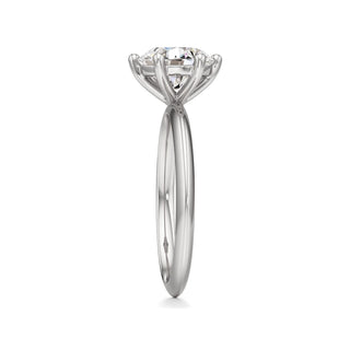 Knife Edge Plain Six Prong Pear Engagement Ring