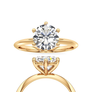 Knife Edge Plain Six Prong Princess Engagement Ring