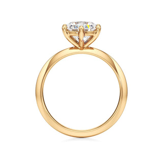 Knife Edge Plain Six Prong Pear Engagement Ring