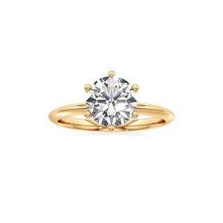 Knife Edge Plain Six Prong Pear Engagement Ring