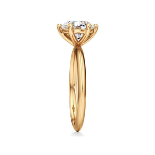 Knife Edge Plain Six Prong Pear Engagement Ring