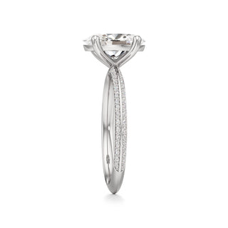 Knife Edge Prong Set Basket Round Engagement Ring