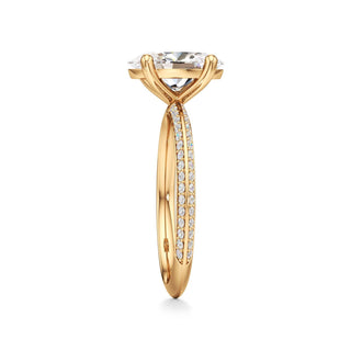 Knife Edge Prong Set Basket Round Engagement Ring