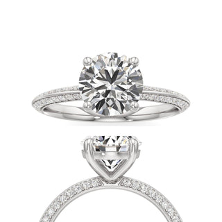 Knife Edge Prong Set Basket Round Engagement Ring