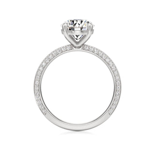 Knife Edge Prong Set Basket Round Engagement Ring