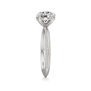 Knife Edge Prong Set Basket Round Engagement Ring