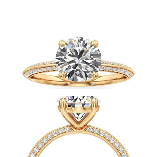 Knife Edge Prong Set Basket Round Engagement Ring