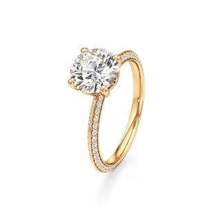 Knife Edge Prong Set Basket Round Engagement Ring