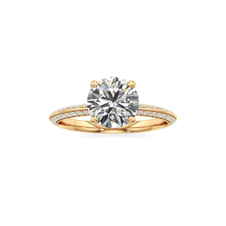 Knife Edge Prong Set Basket Round Engagement Ring