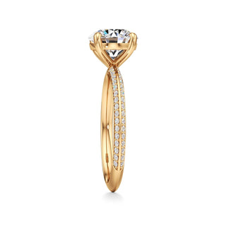 Knife Edge Prong Set Basket Round Engagement Ring