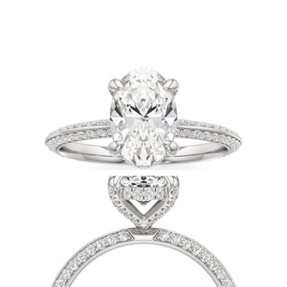 Knife Edge Prong Set Diamond Basket Radiant Engagement Ring