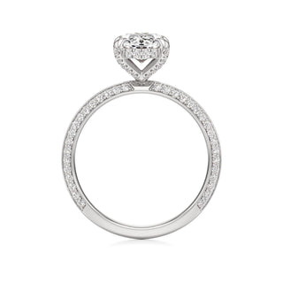 Knife Edge Prong Set Diamond Basket Radiant Engagement Ring
