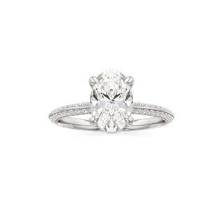 Knife Edge Prong Set Diamond Basket Radiant Engagement Ring
