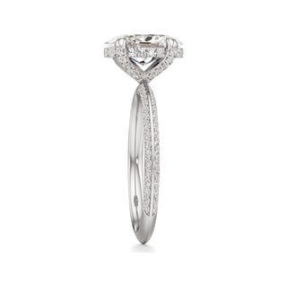 Knife Edge Prong Set Diamond Basket Radiant Engagement Ring