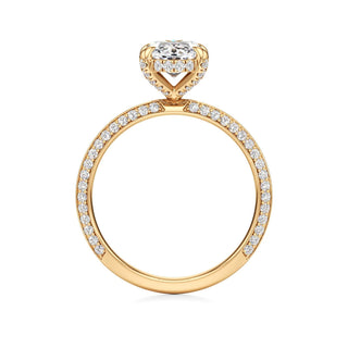 Knife Edge Prong Set Diamond Basket Radiant Engagement Ring
