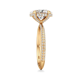 Knife Edge Prong Set Diamond Basket Radiant Engagement Ring