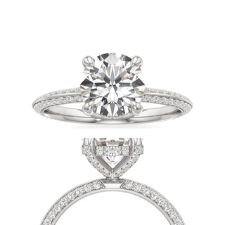 Knife Edge Prong Set Diamond Basket Radiant Engagement Ring