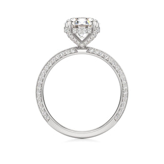 Knife Edge Prong Set Diamond Basket Radiant Engagement Ring