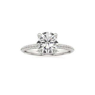 Knife Edge Prong Set Diamond Basket Radiant Engagement Ring