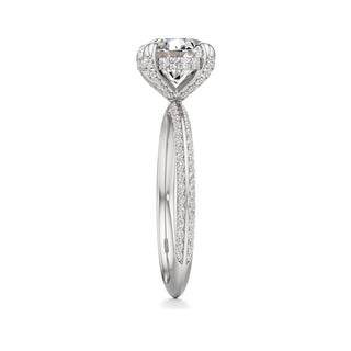 Knife Edge Prong Set Diamond Basket Radiant Engagement Ring