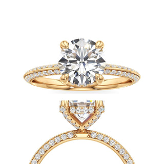 Knife Edge Prong Set Diamond Basket Radiant Engagement Ring