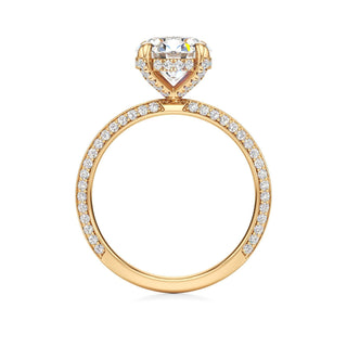 Knife Edge Prong Set Diamond Basket Radiant Engagement Ring