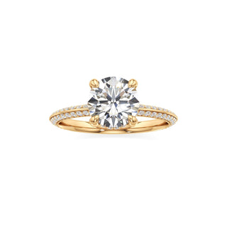 Knife Edge Prong Set Diamond Basket Radiant Engagement Ring
