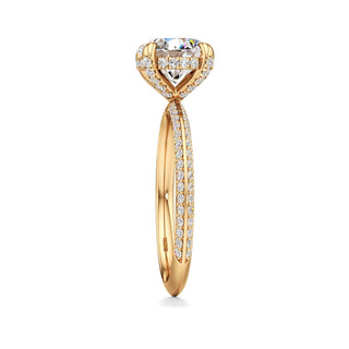 Knife Edge Prong Set Diamond Basket Radiant Engagement Ring